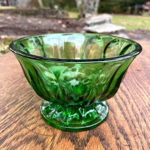 Vintage Emerald Green Fairfield Footed Bowl